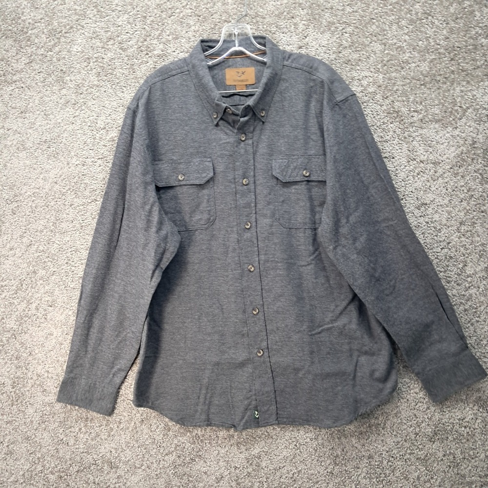 Outdoor Life Mens XL Gray Cotton Long Sleeve Button Down Utility Shirt